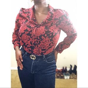 Red & Black Blouse